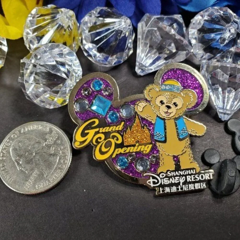 Disney Duffy Bear Trading Pin Shanghai Bling Lapel Pin Brooch Badge Jewelry Gift